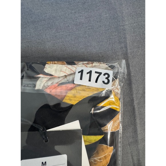 Who What Wear Dress Women M Floral Long Sleeve Black Yellow Garden Boho Work - Picture 12 of 13